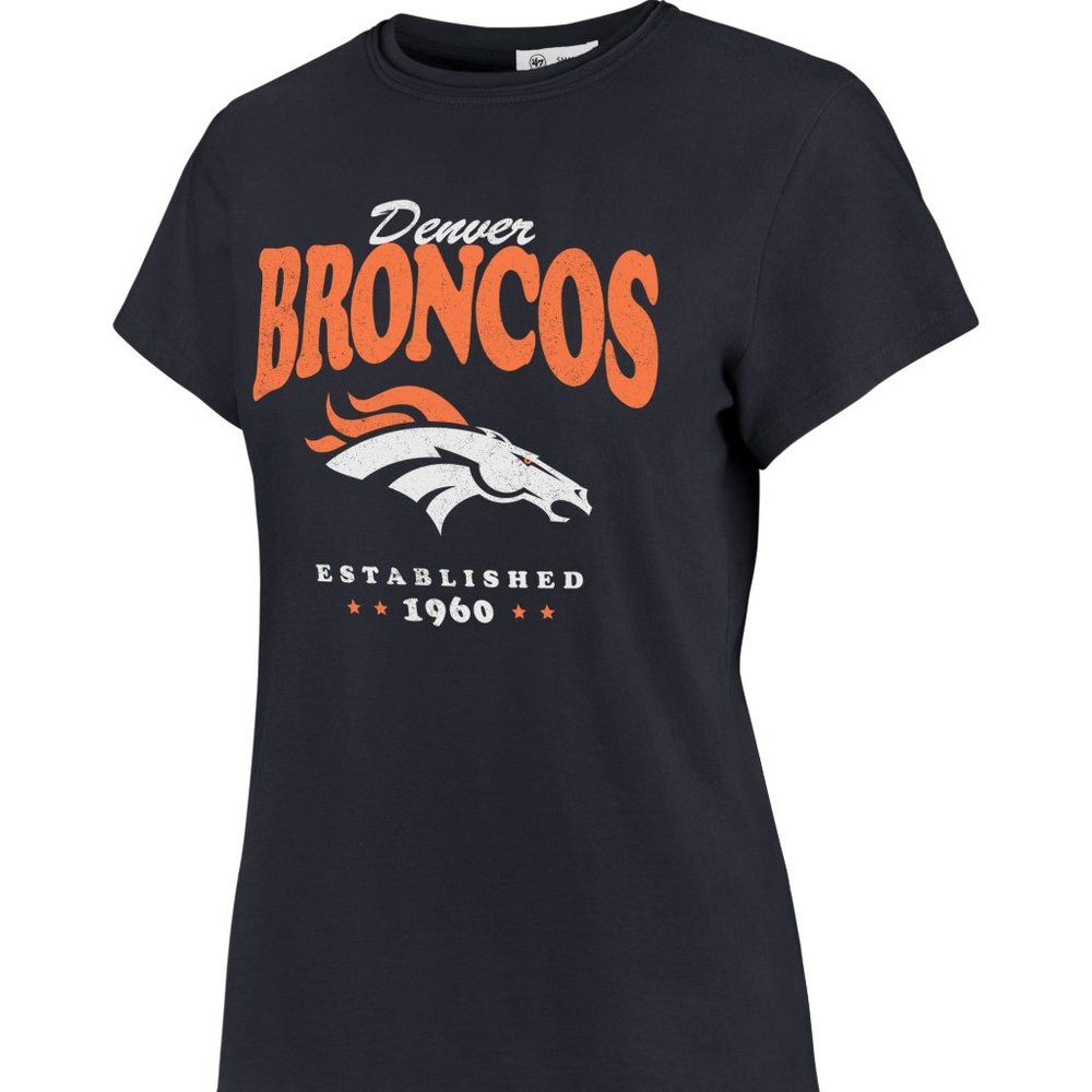 ‘47 Denver Broncos Rally Cry Throwback Navy T-Shirt